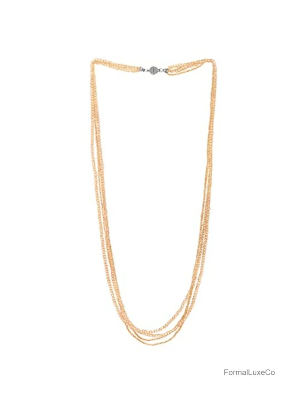 Elegant Multi-Strand Statement Necklace with Crystal Beads Pendant for Parties